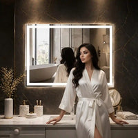 Luxury Bathroom Mirror Cabinet with Border Glow Lighting