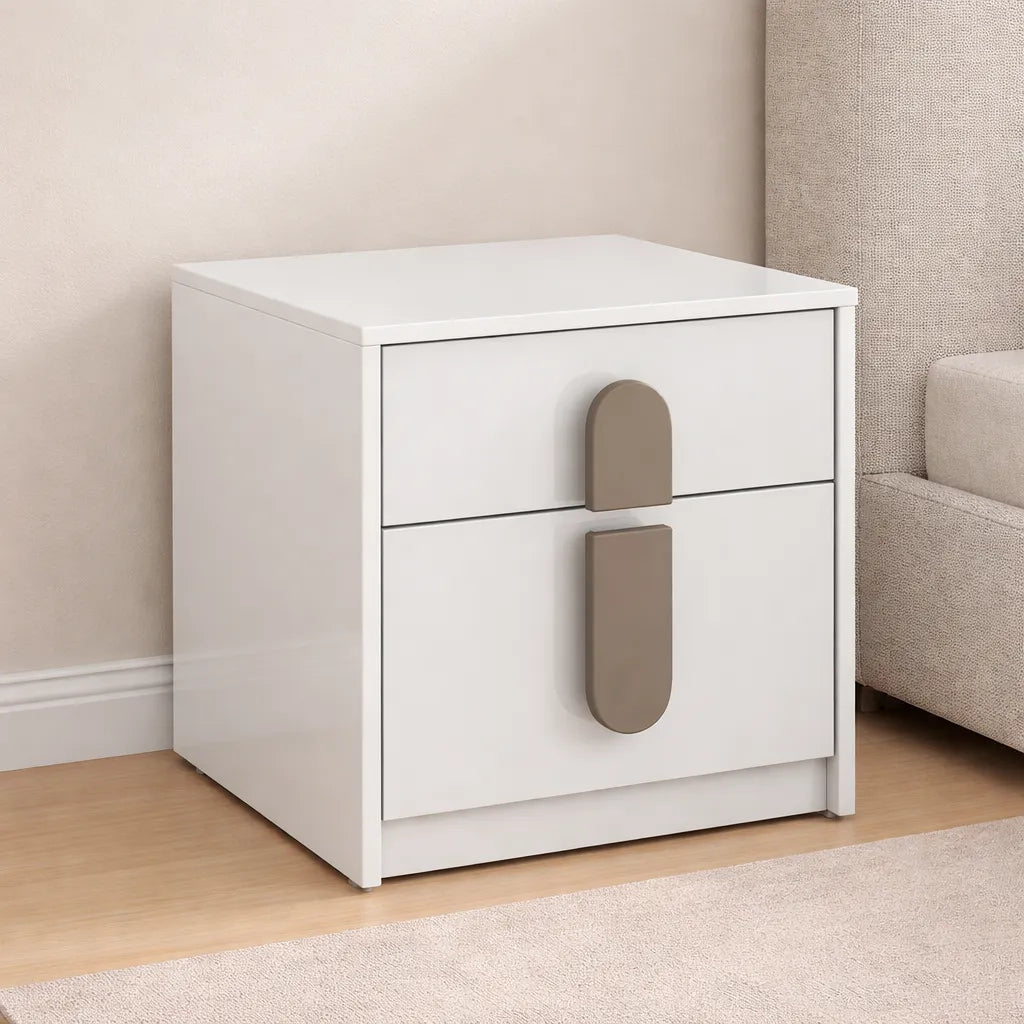 Luxury Bedside Table with Designer Handles & Storage