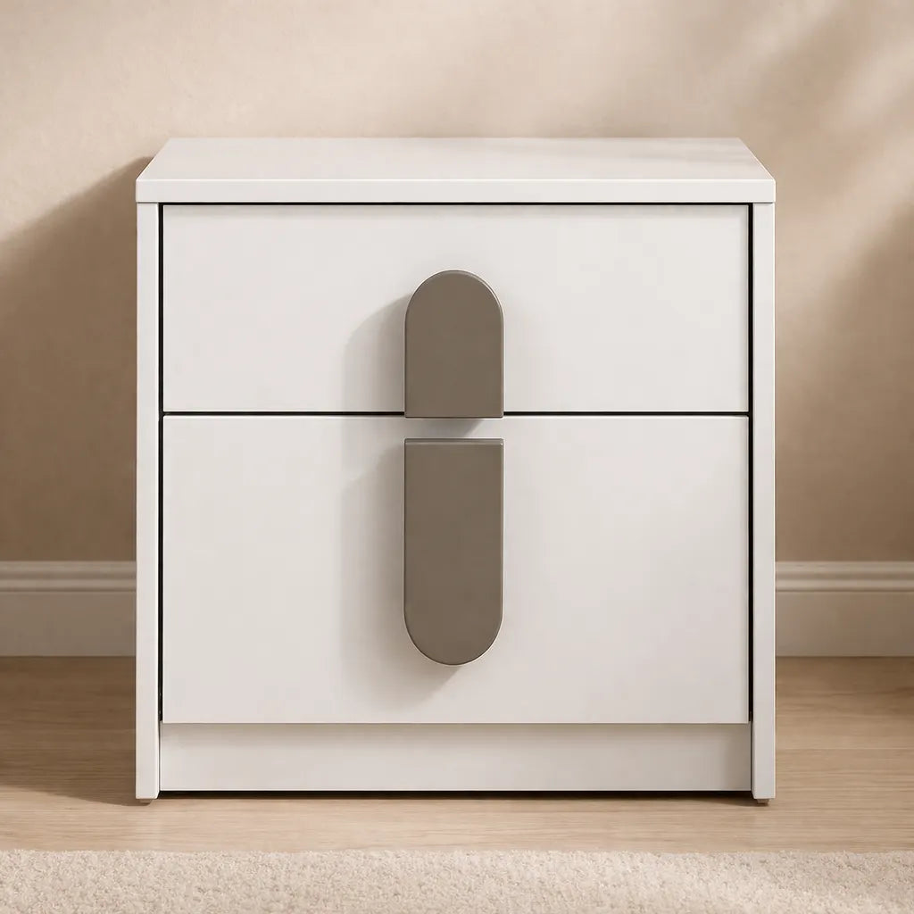 Luxury Bedside Table with Designer Handles & Storage