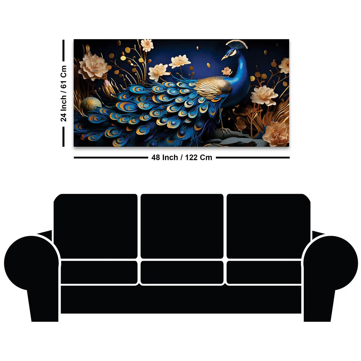 Luxury Bird Peacock Decorative Canvas Wall Painting for Home & Offices