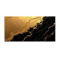 Luxury Black and Gold Fluid Marble Abstract Canvas Wall Painting