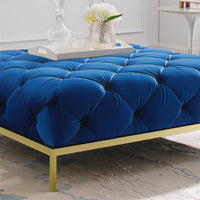 Luxury Blue Tufted Ottoman