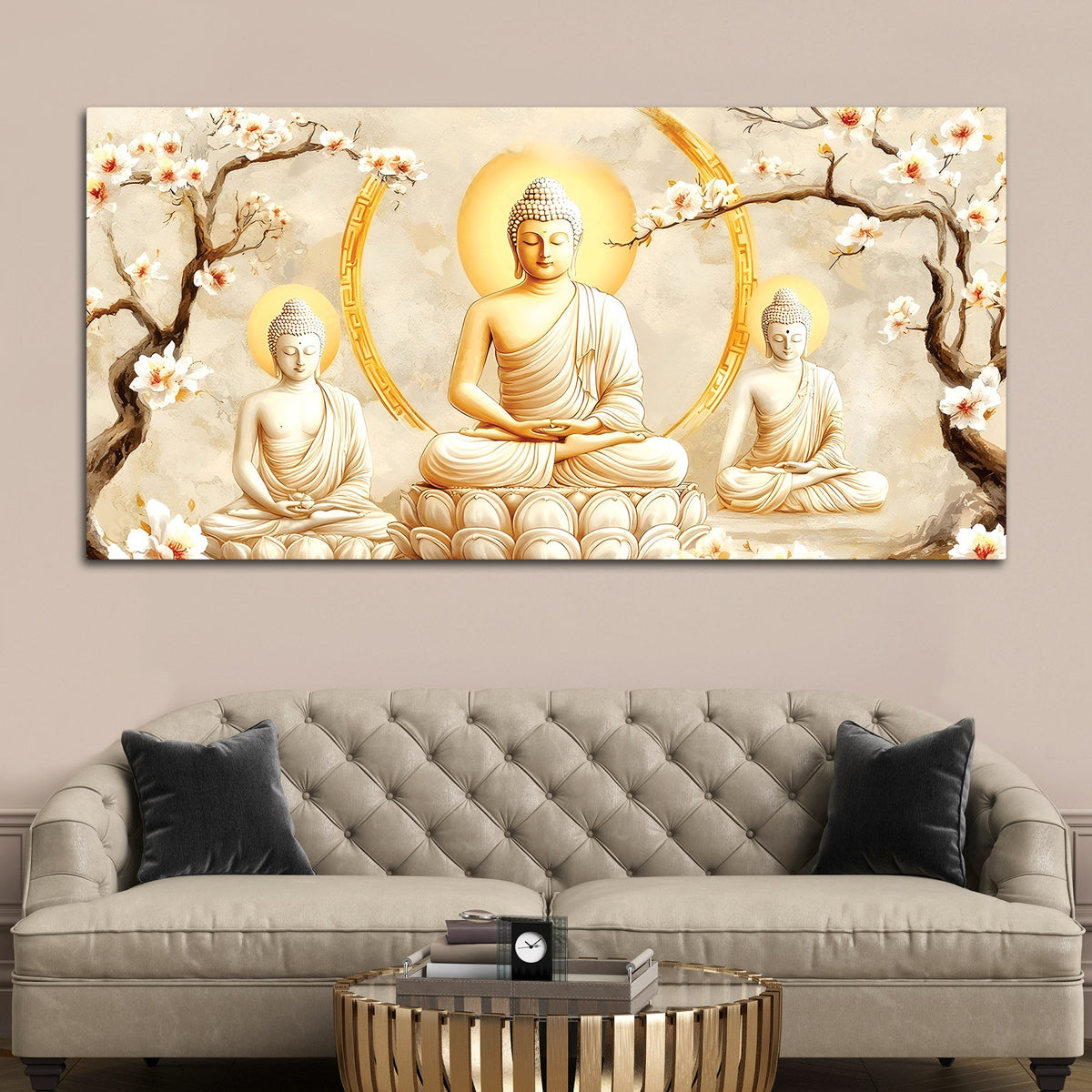 Luxury Buddha Canvas Painting – Spiritual Wall Decor