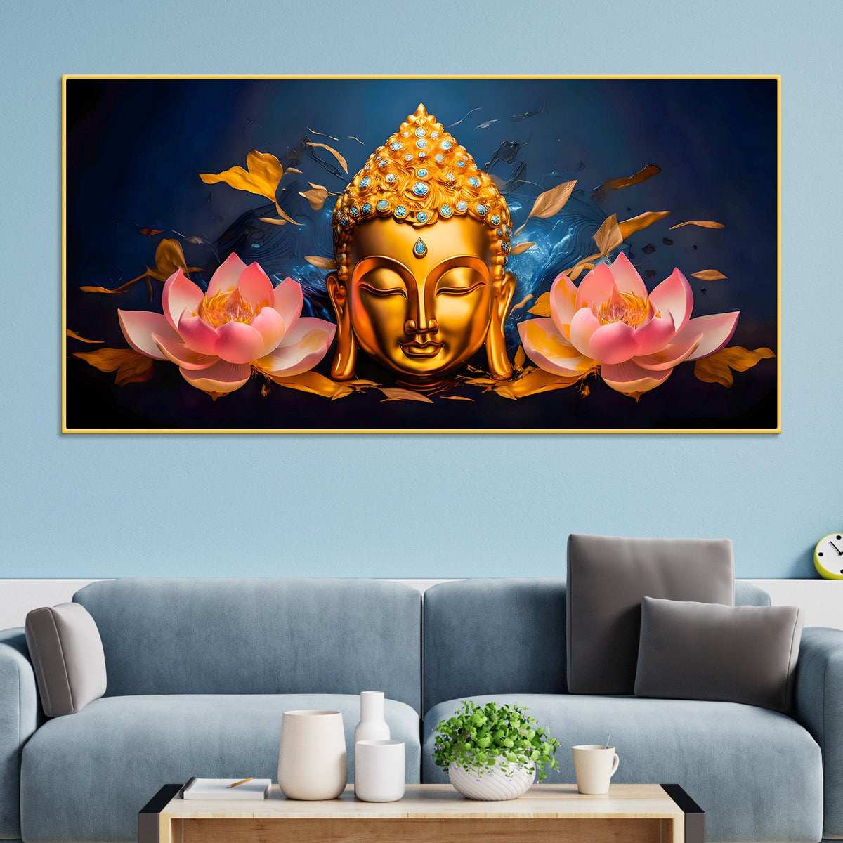 Luxury Buddha Canvas Wall Painting for Living Room Interior