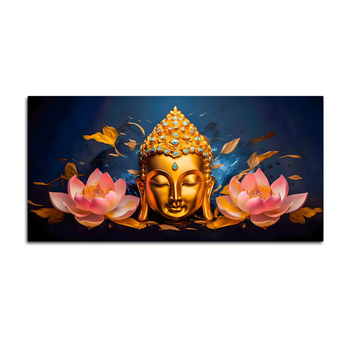Luxury Buddha Canvas Wall Painting for Living Room Interior