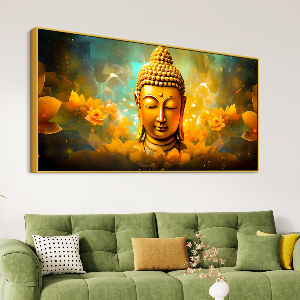 Luxury Buddha Face Canvas Painting for Living Room