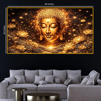 Luxury Buddha Face Crystal Glass Painting for Living Room Décor