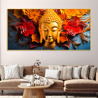 Luxury Buddha Floral Canvas Painting for Home & Office