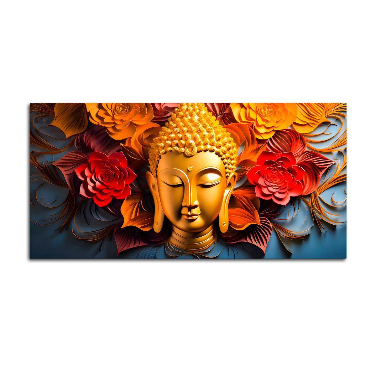 Luxury Buddha Floral Canvas Painting for Home & Office
