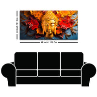 Luxury Buddha Floral Canvas Painting for Home & Office