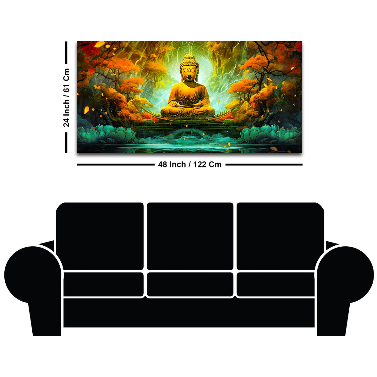 Luxury Buddha Wall Painting for Home & Office Decoration