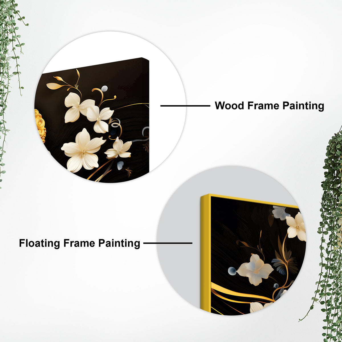 Luxury Buddha Wall Painting with Blooming Floral Background