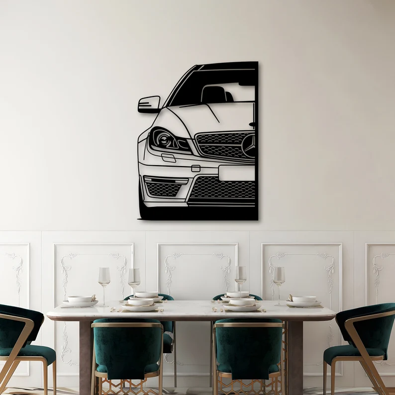 Luxury Car Metal Wall Art for Living Room & Dining Decor