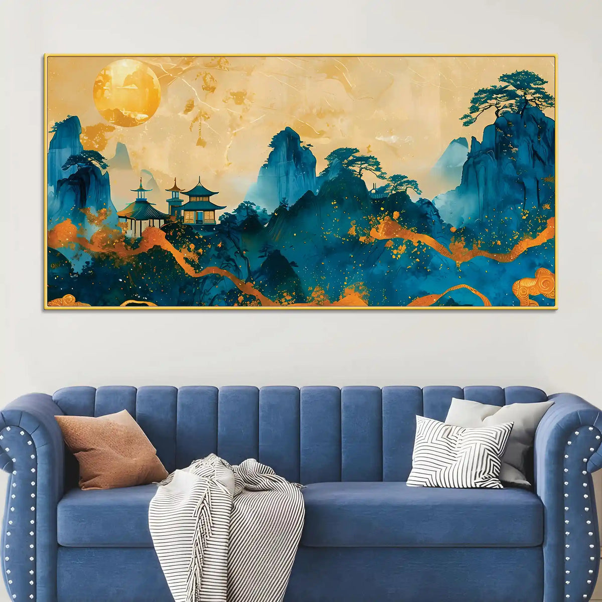 Luxury Chinese Style Mountain Canvas Painting