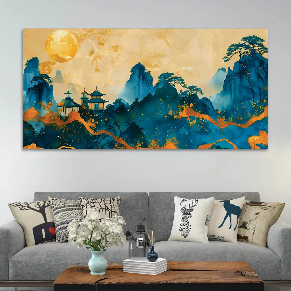 Luxury Chinese Style Mountain Canvas Painting