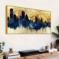 Luxury Cityscape Skyline Canvas Painting for Home Wall Decor