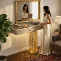 Luxury Console Table with LED & Storage Drawers (SS 302)