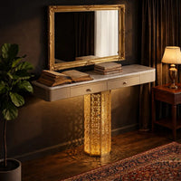 Luxury Console Table with LED & Storage Drawers (SS 302)