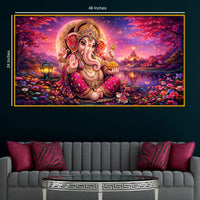 Luxury Crystal Glass Ganesha Wall Painting for Wall Décor