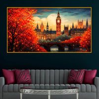 Luxury Crystal Glass London City Wall Painting