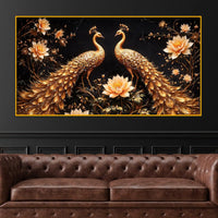 Luxury Crystal Glass Peacock Wall Painting for Décor