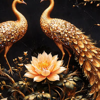 Luxury Crystal Glass Peacock Wall Painting for Décor