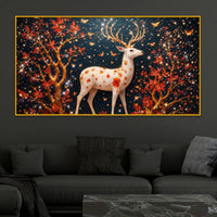 Luxury Deer Crystal Glass Painting for Interior Décor
