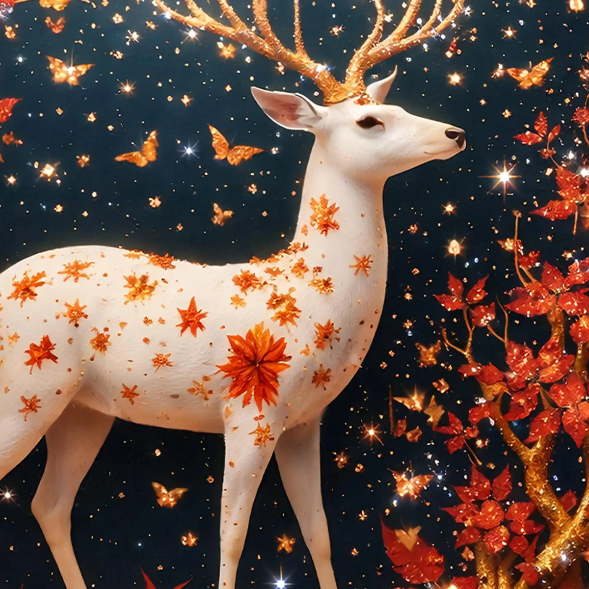 Luxury Deer Crystal Glass Painting for Interior Décor