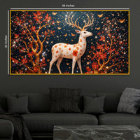 Luxury Deer Crystal Glass Painting for Interior Décor