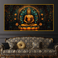 Luxury Designer Buddha Crystal Glass Painting