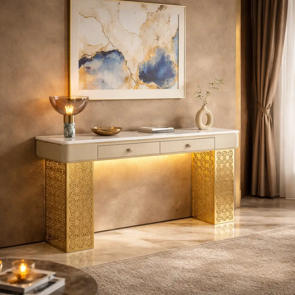 Luxury Entryway Console Table with LED (SS 302)