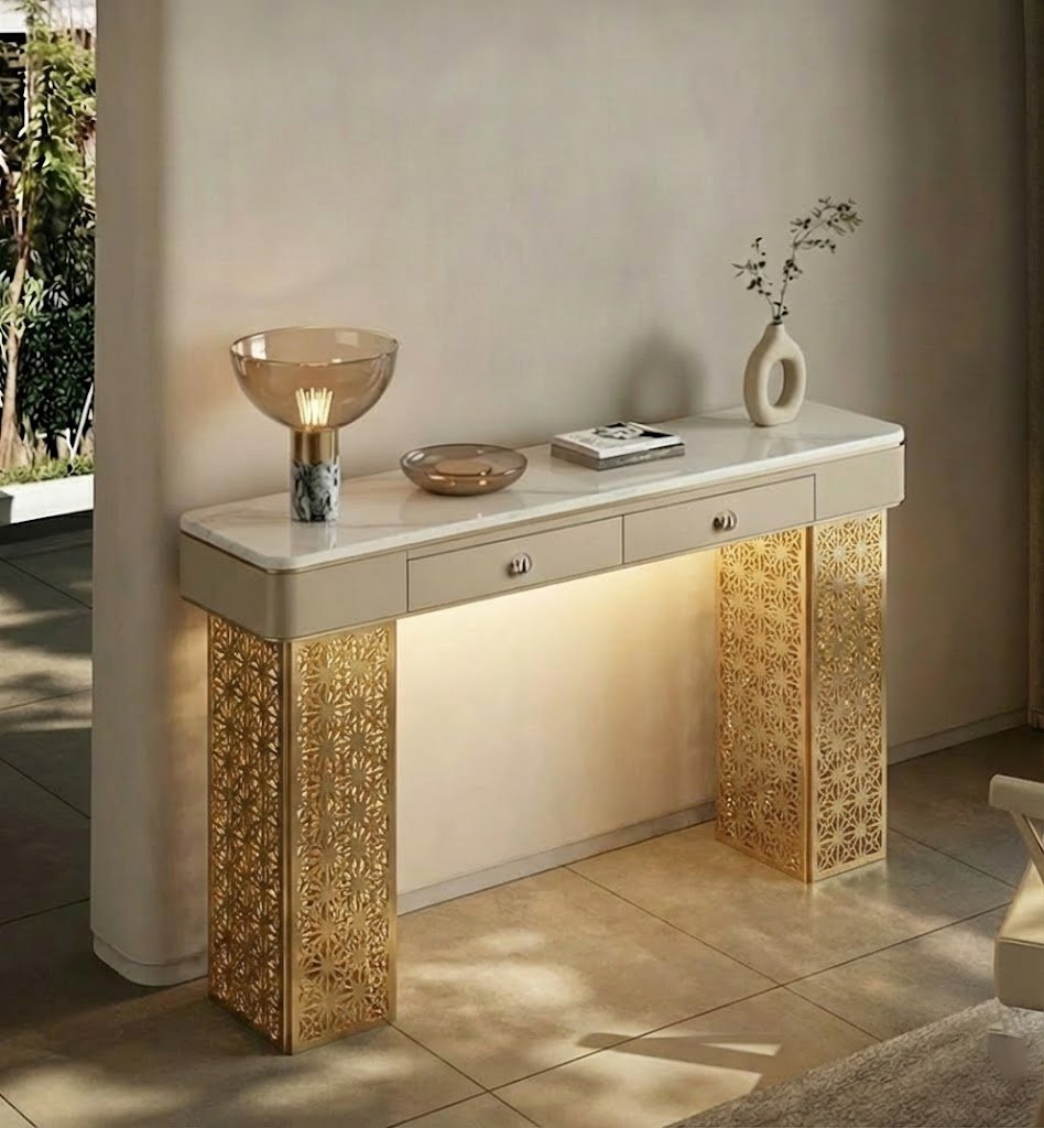 Luxury Entryway Console Table with LED (SS 302)