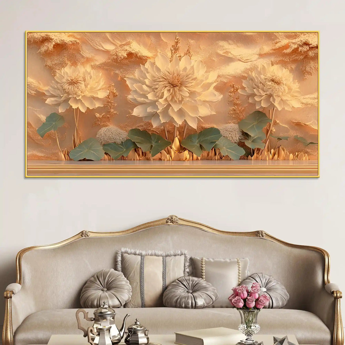 Luxury Floral Wall Art Canvas Wall Painting