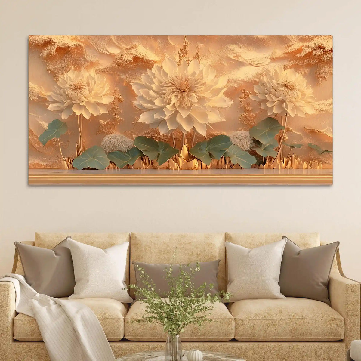 Luxury Floral Wall Art Canvas Wall Painting