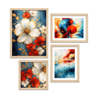 Luxury Floral Wall Frame Set of Four