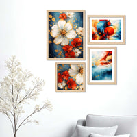 Luxury Floral Wall Frame Set of Four