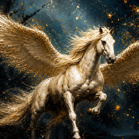 Luxury Flying Pegasus Floating Frame Crystal Wall Painting