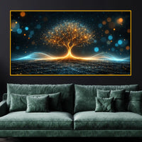 Luxury Glowing Tree of Life Crystal Glass Wall Painting for Office & Home