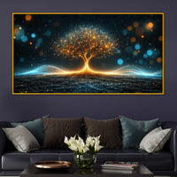 Luxury Glowing Tree of Life Crystal Glass Wall Painting for Office & Home