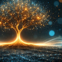 Luxury Glowing Tree of Life Crystal Glass Wall Painting for Office & Home