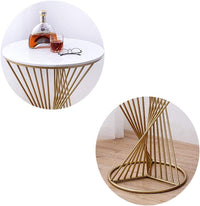 Luxury Gold Marble Accent Side Table for Living Room