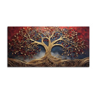 Luxury Gold Tree Canvas Wall Art Abstract Nature Painting