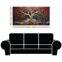 Luxury Gold Tree Canvas Wall Art Abstract Nature Painting