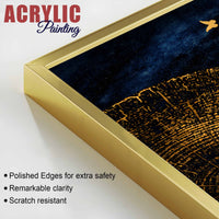 Luxury Golden Butterfly Elegance Acrylic Floating Wall Painting Set of 2