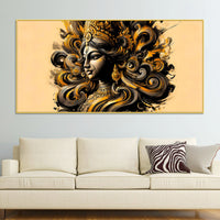 Luxury Golden Durga Wall Painting for Décor
