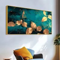 Luxury Golden Leaves Canvas Painting for Luxury Interiors