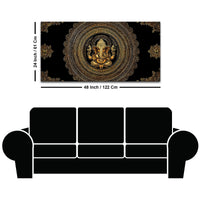 Luxury Golden Lord Ganesha Mandala Art Canvas Wall Painting for Home & Office Decor – Modern Devotional Wall Decor