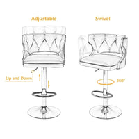 Luxury Grey Velvet Bar Lounge Chair with Gold Base