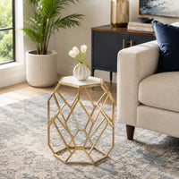 Luxury Hexagon Side Table with Modern Design