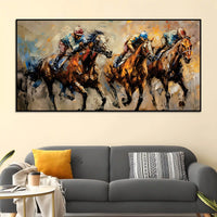 Luxury Horse Racing Canvas Painting for Modern Interiors